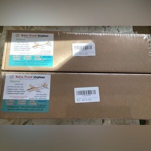 Lot Of 2 Balsa Wood Airplane 11.2” Length New Sealed